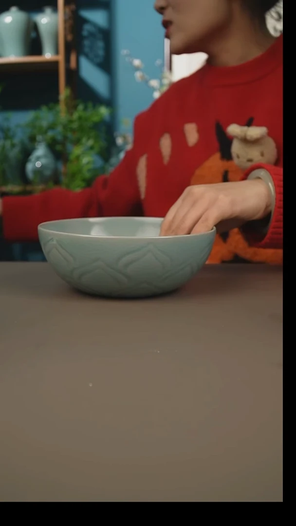 杯仿古莲花盘龙钵微暇