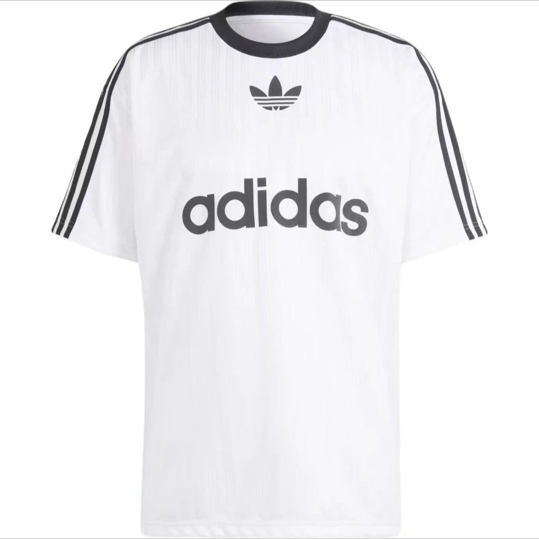 【滔搏联动】adidas/阿迪达斯三叶草明星款男女复古大标短袖IM9459