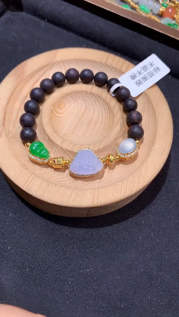 银S925镶嵌手串翡翠手串