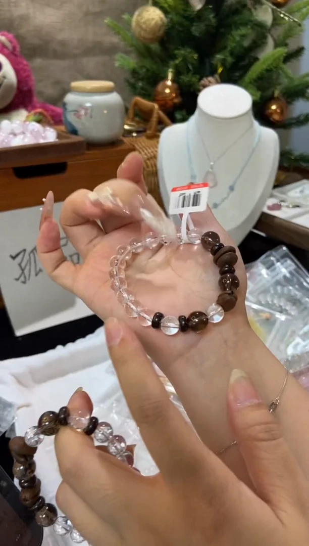水晶手串未镶嵌孤品捡漏均匀瑕疵介意勿拍
