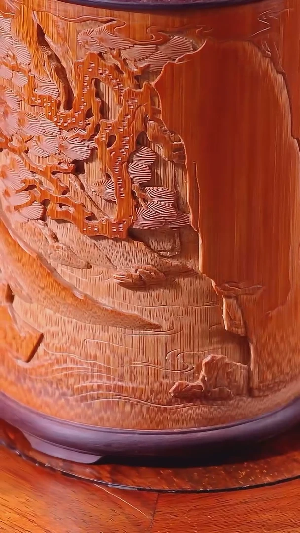 竹老*哥赤壁煮茶雕刻笔筒