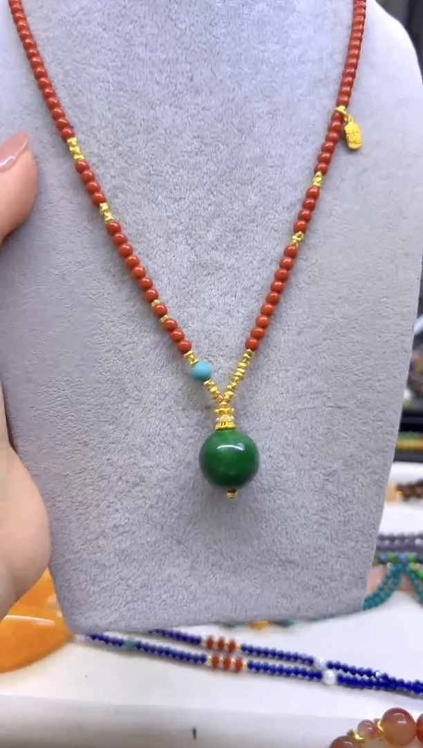 南红玛瑙未镶嵌项链DIY款X585