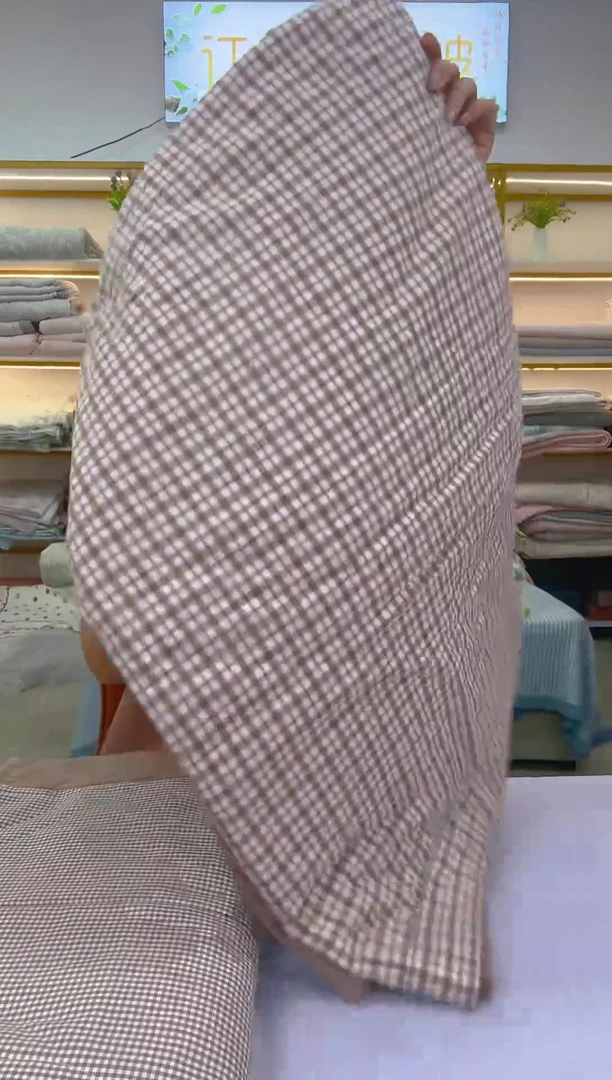 棉花纯棉咖色单人夏被1.5*2