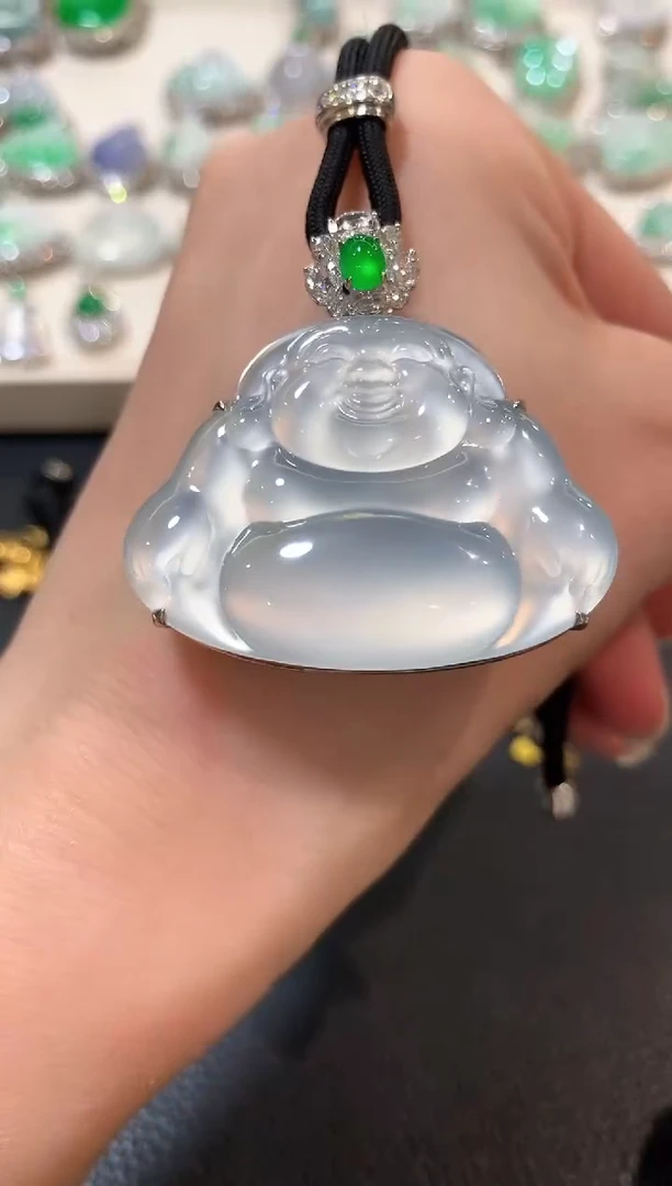 翡翠18K金镶嵌吊坠(不含链)晓*晨n2