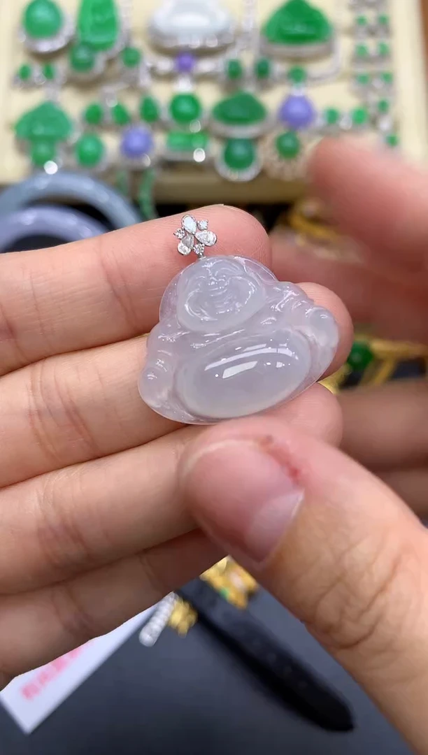 颈饰18K金镶嵌翡翠56-中国好珍宝