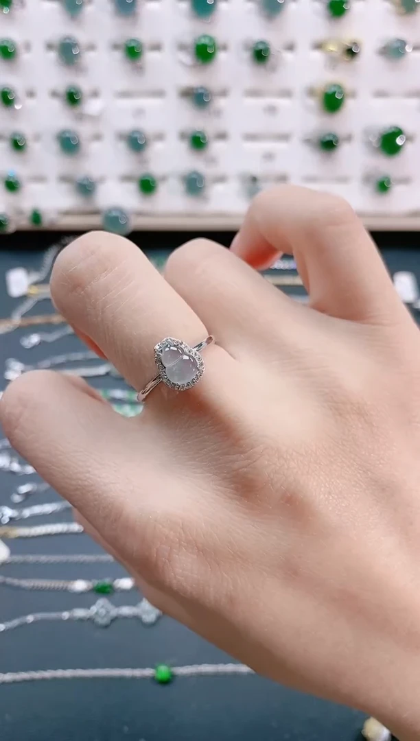 【闪购商品】翡翠戒指银S925镶嵌天然翡翠