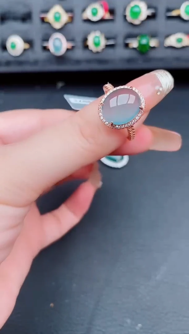 翡翠戒指银S925镶嵌天然a货翡翠168