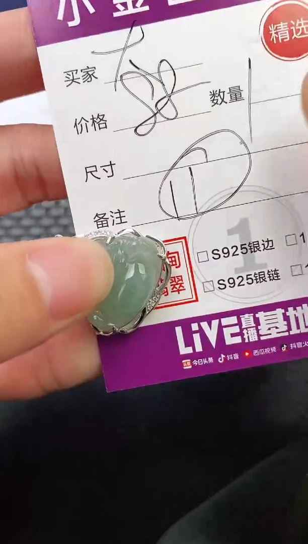 翡翠银S925镶嵌颈饰大*楠吊坠