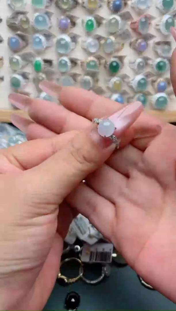 银S925镶嵌戒指翡翠.