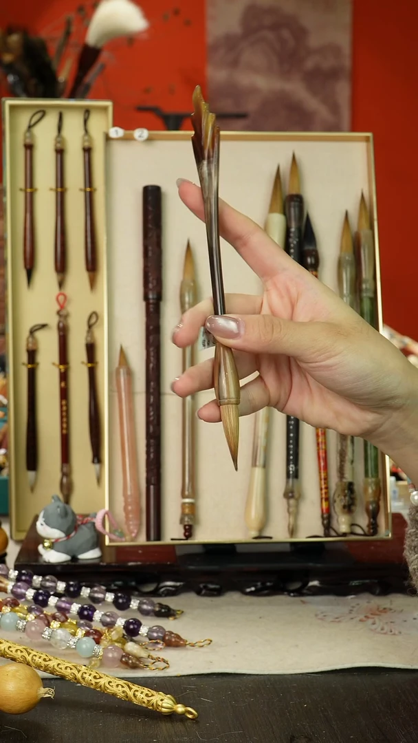 41号闪孤品高货毛笔链接 清水试笔 蘸墨不退