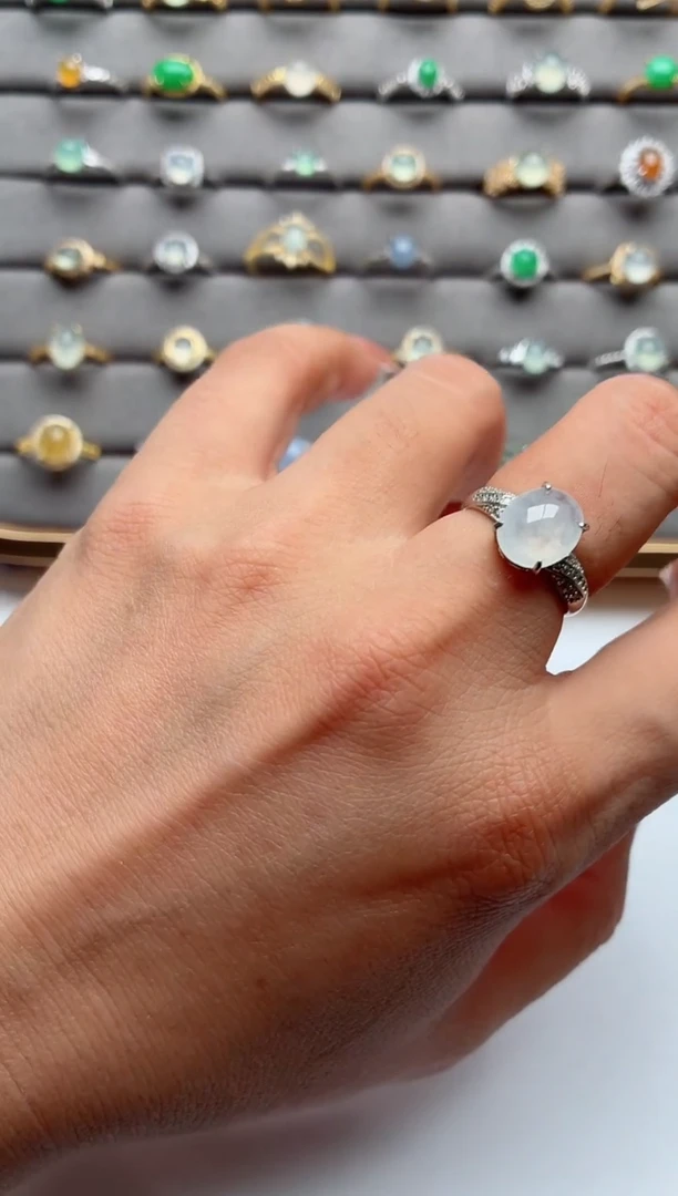 银S925镶嵌戒指翡翠.