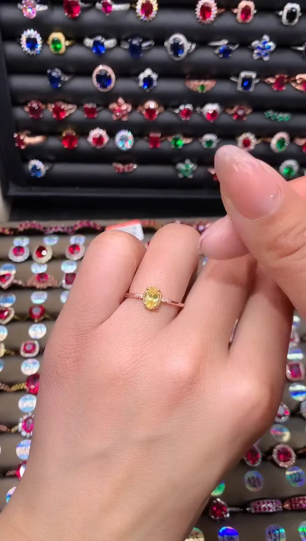 【闪购商品】水晶戒指银S925镶嵌玫瑰金