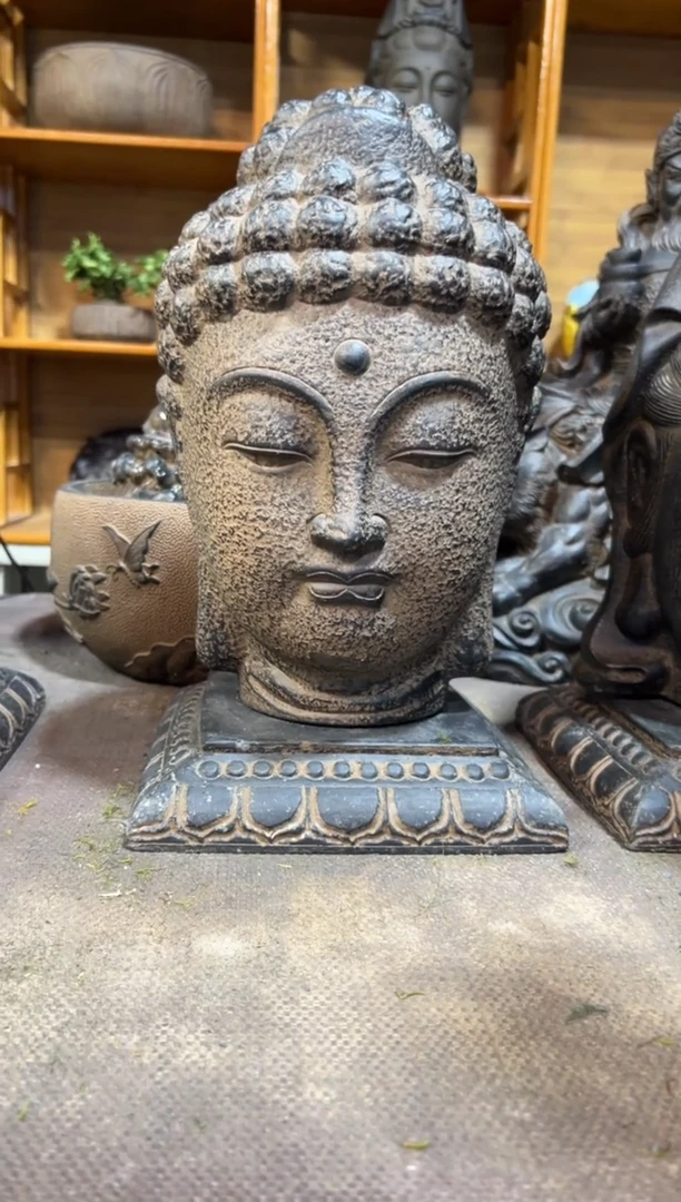 陶土【火山泥】大佛首+莲花底座