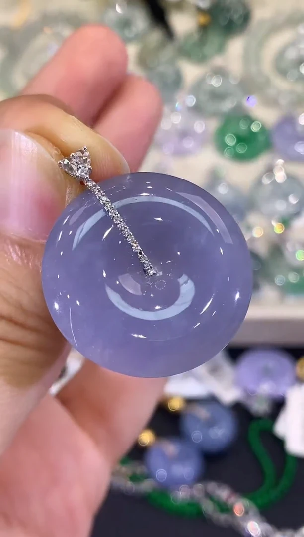 吊坠(不含链)未镶嵌翡翠B92 紫货有色差