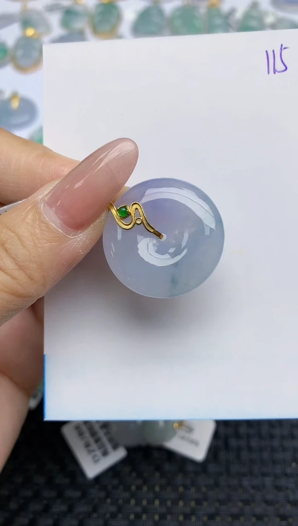 【闪购商品】翡翠颈饰18K金镶嵌天然A货翡翠 114