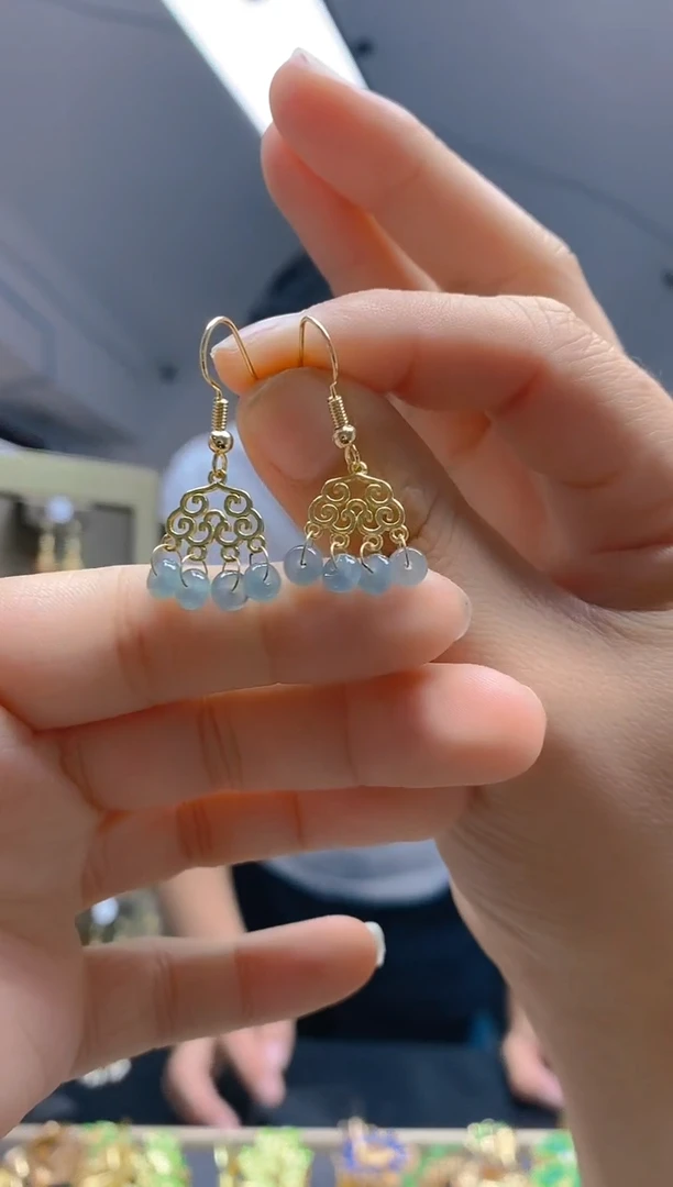 【闪购商品】翡翠耳饰合金0335翡翠耳钩