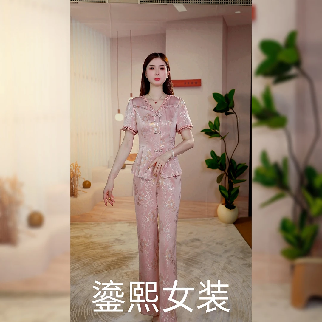 【鎏熙女装】25A-401气质休闲夏季两件套时尚减龄套装女装2