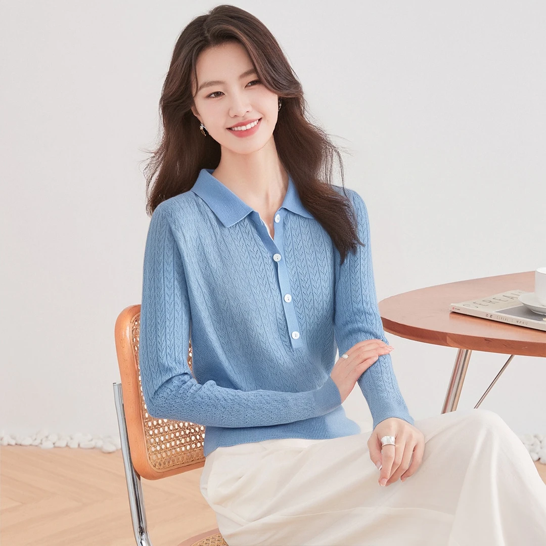 秋冬上新绵羊毛气质百搭女式针织衫25DAK0233