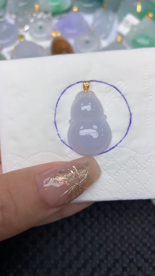 颈饰18K金镶嵌翡翠天然缅甸翡翠a货百元以上9元证书费自理