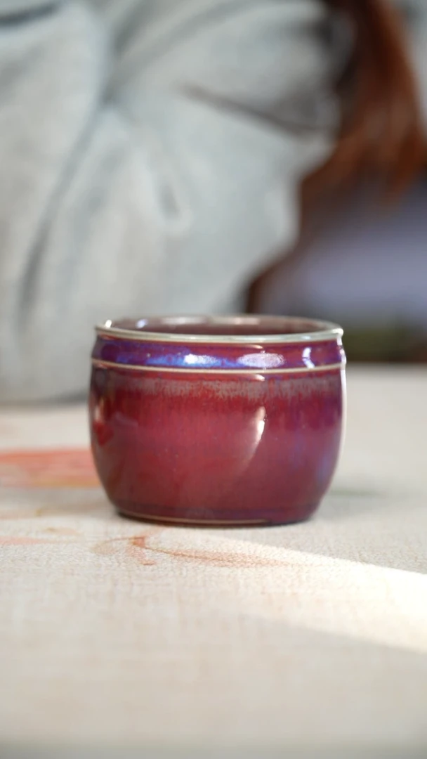 杯子瓷钧窑茶器摆件