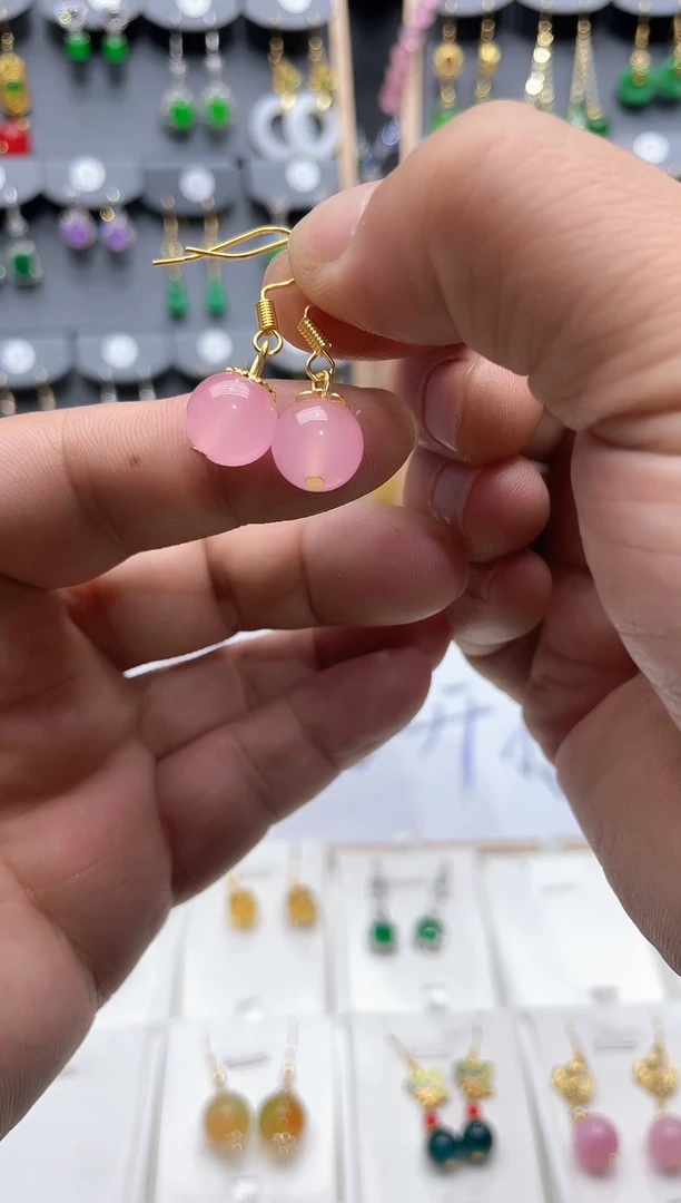 【闪购商品】玛瑙/玉髓耳饰14K金镶嵌时尚耳饰111