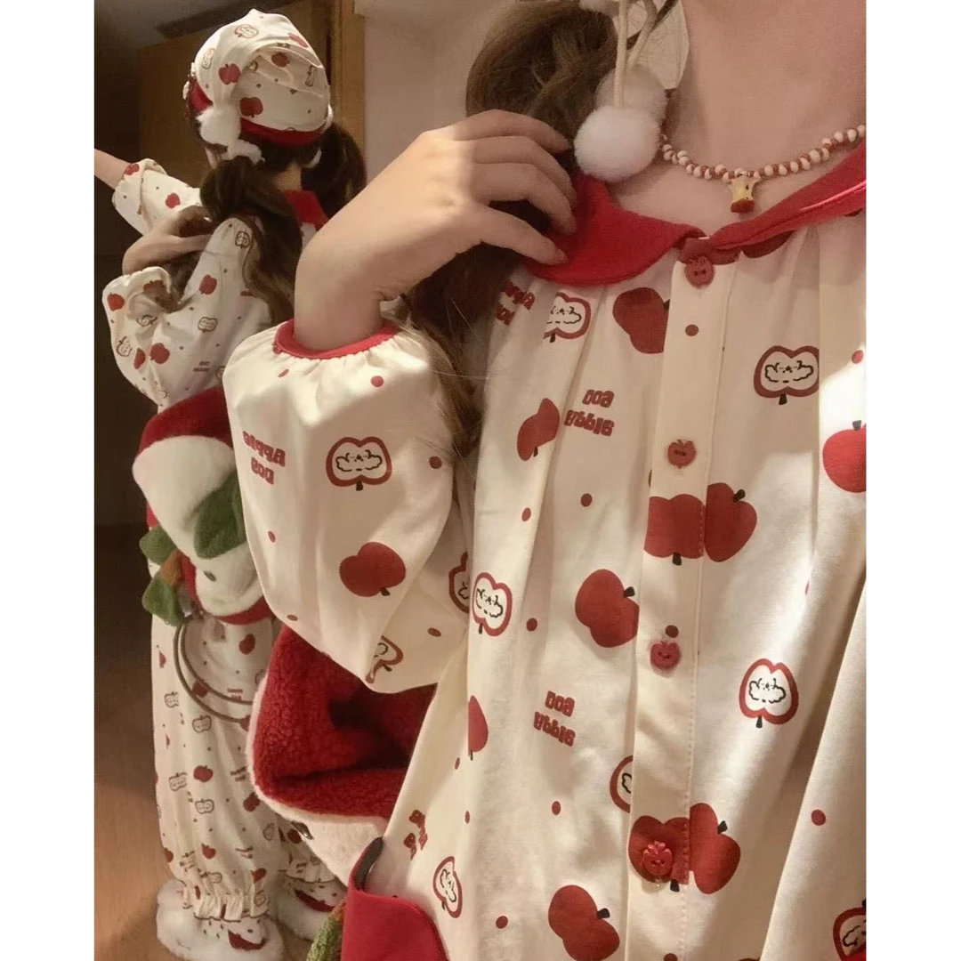 【红红小苹果】新款春季夏季家居服女款睡衣韩版ins风长袖短袖学生