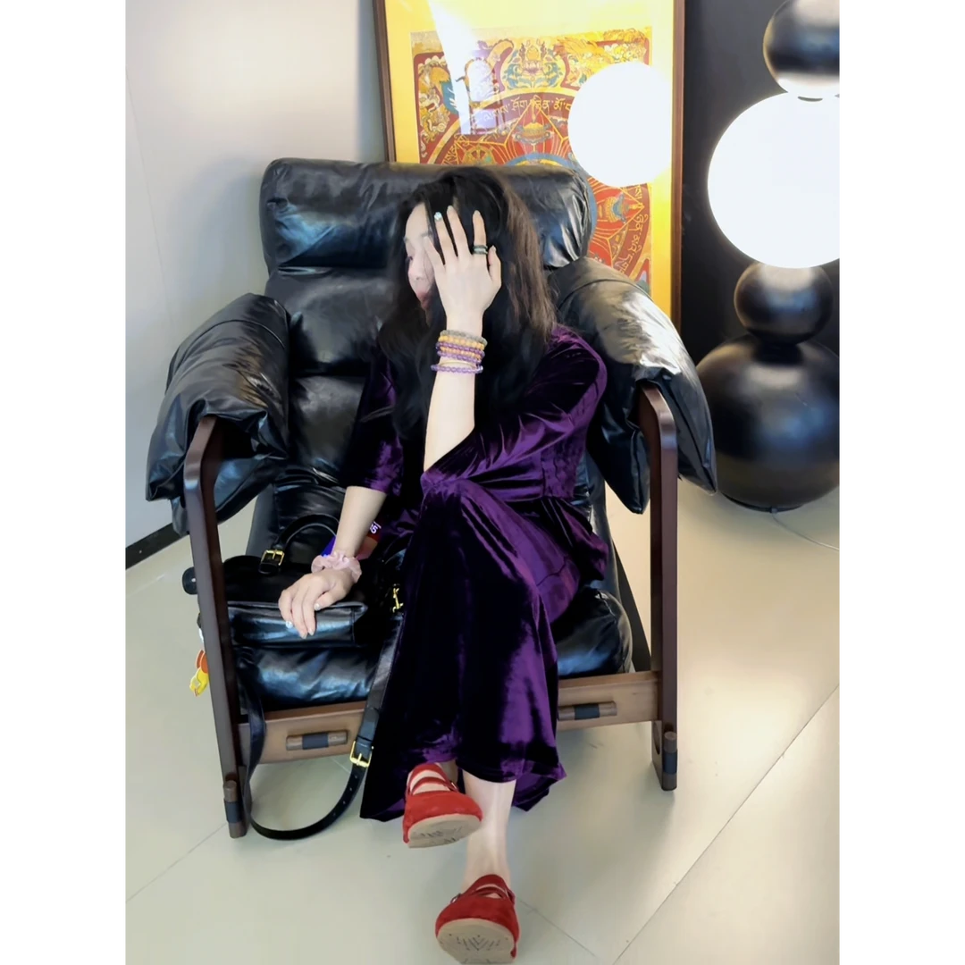 李豆儿 小众定制款 紫色丝绒套装