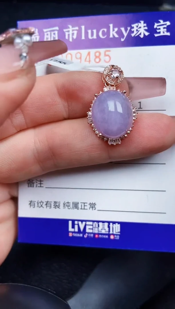 翡翠银S925镶嵌颈饰9485
