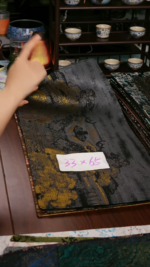 【西阵织汉宫秋月A双面】中国风干泡织锦茶席33*65