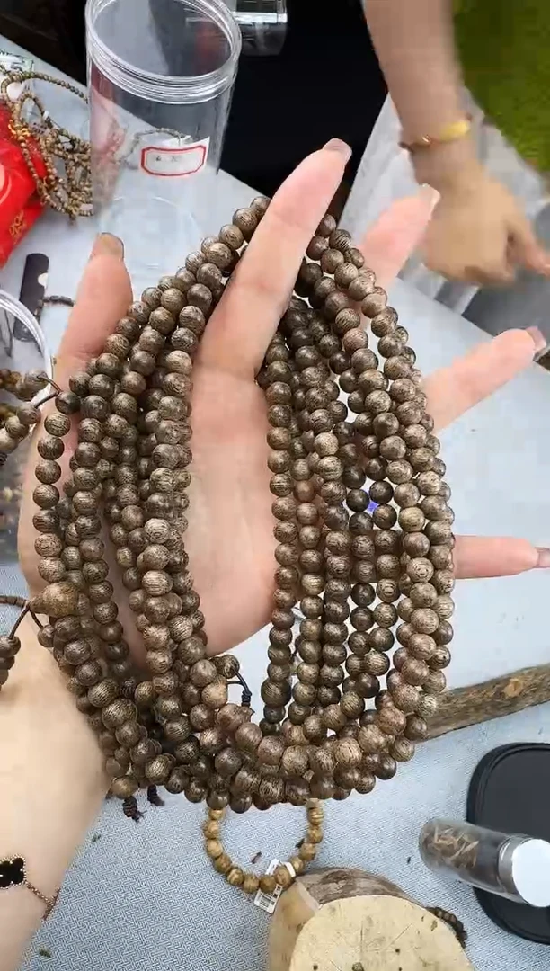 手串沉香07保13克柬埔寨圆珠野料多圈多样性发一