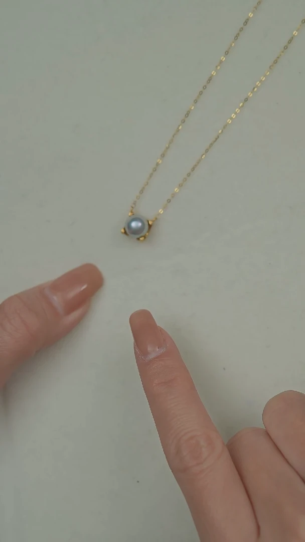 【闪购商品】海水珍珠吊坠(赠链)18K金镶嵌8-9mm