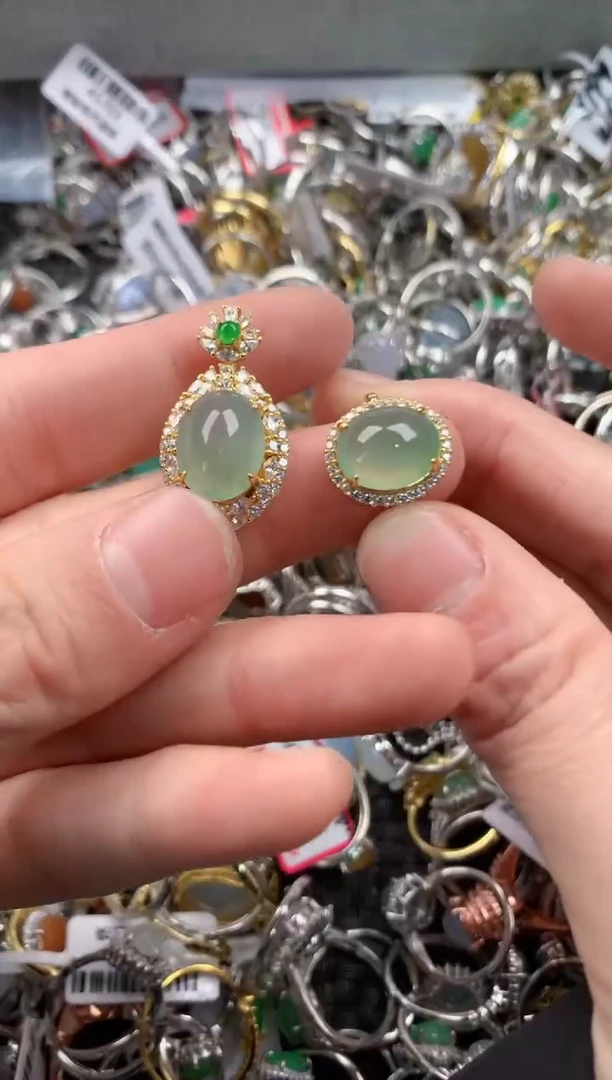 银S925镶嵌戒指翡翠444   7