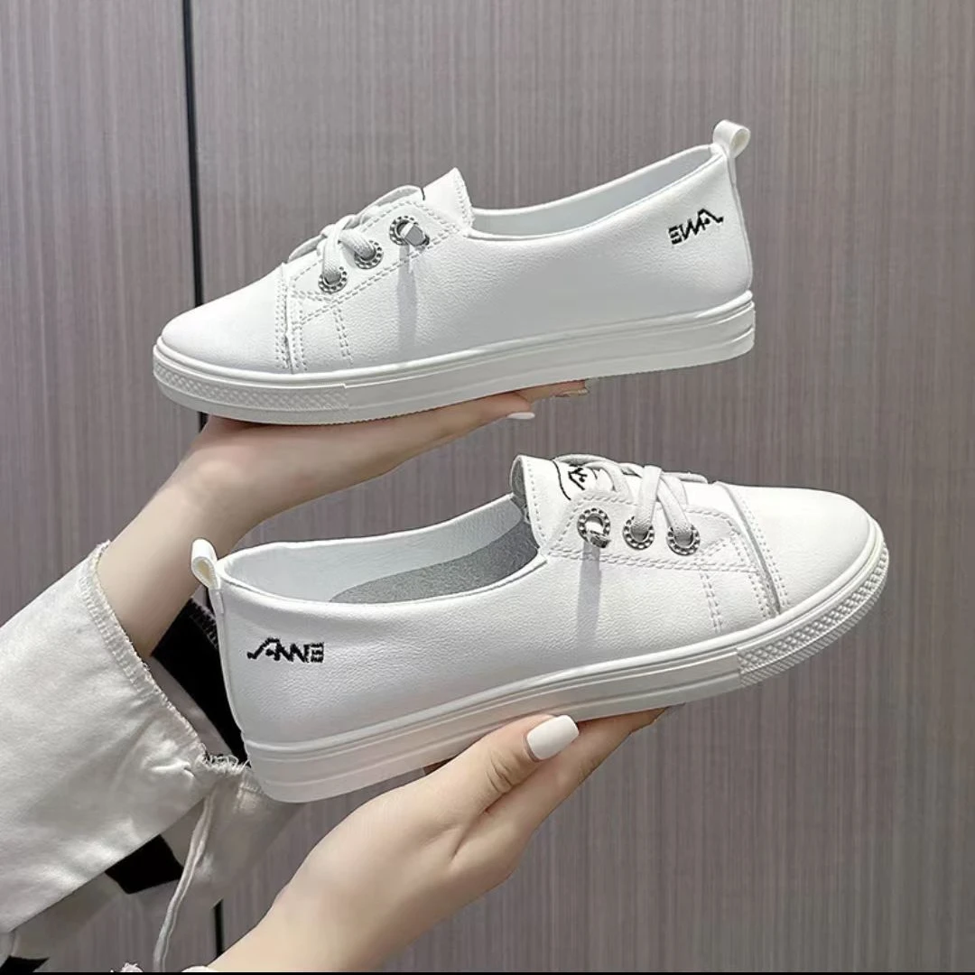 小白鞋女2025春秋季百搭新款厚底透气休闲学生运动跑步鞋2123