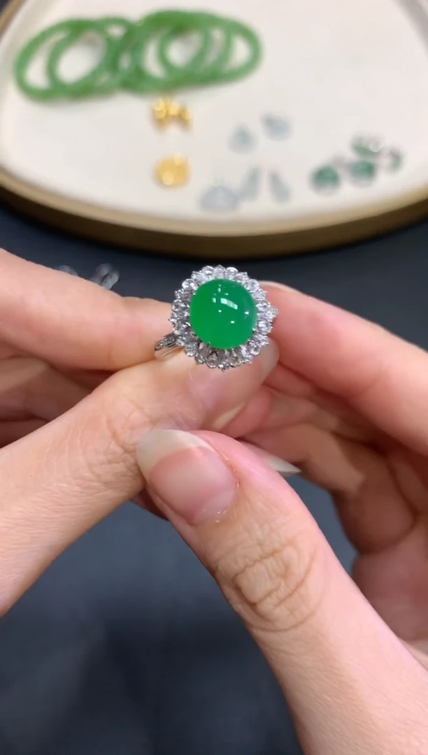 翡翠戒指18K金镶嵌S65|19800