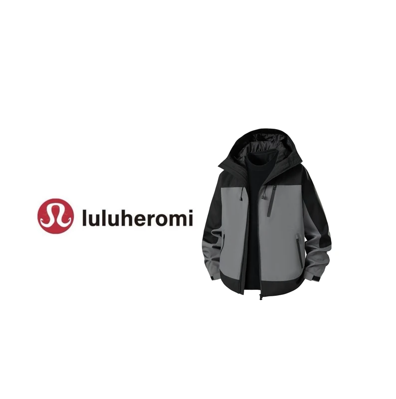 『LULU HEROMI』常规袖直下摆拼色不褪色男款连帽冲锋衣防风防水