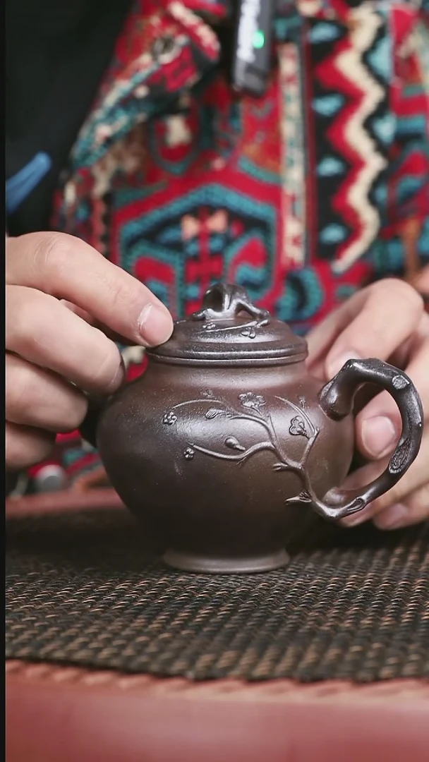 【闪购商品】紫砂柴烧高砂73号全手工梅报春280CC+柴烧杯