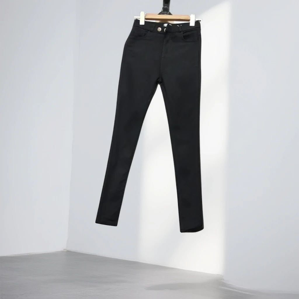 秋季弹力修身高腰紧身小黑裤秋冬W405