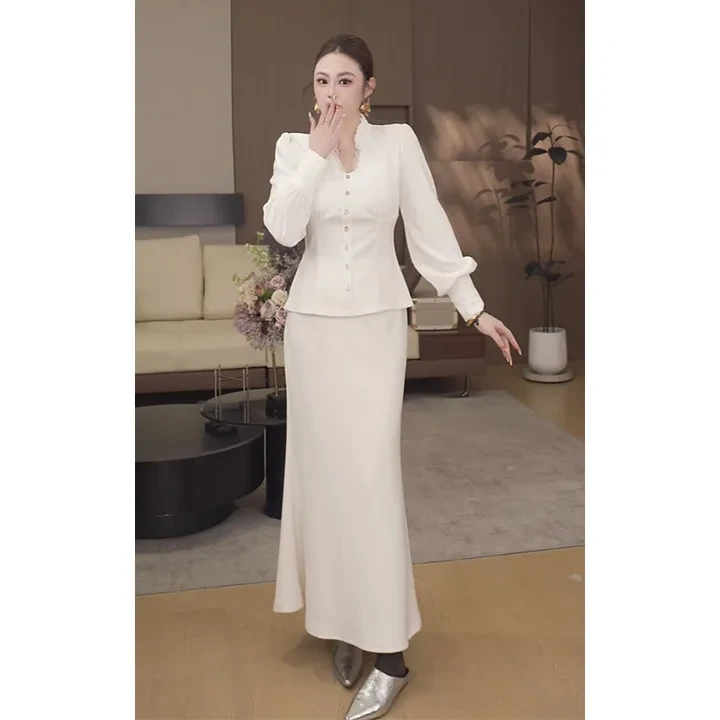 2025新款法式复古高级感轻奢减龄收腰显瘦衬衫jinlin-“清风影”