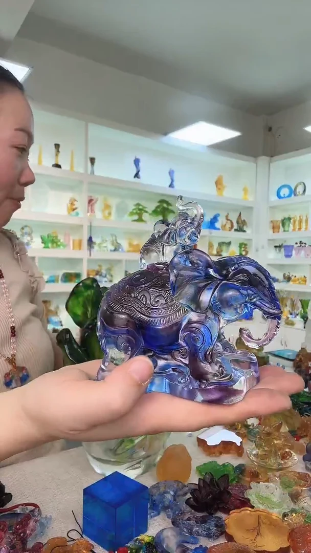 手工艺品琉璃大象