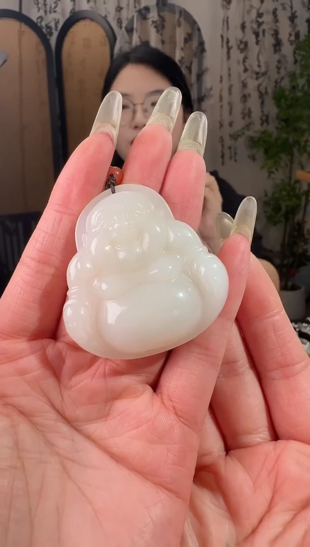 颈饰未镶嵌和田玉50白玉佛公