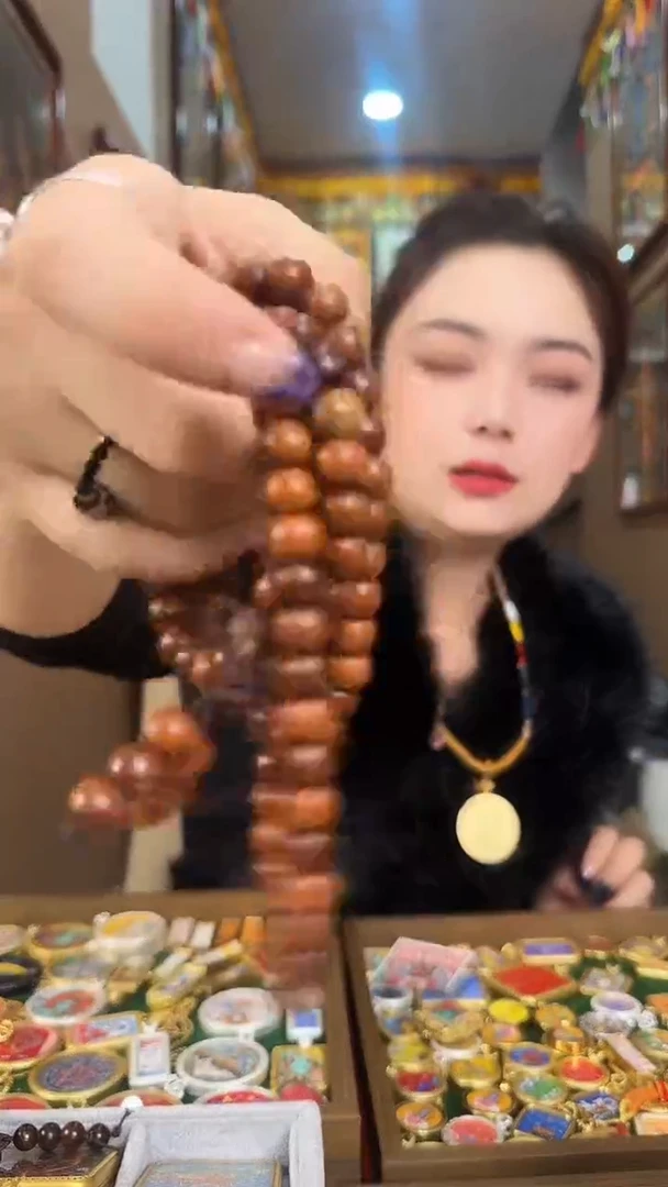 吊坠木质多圈-热贡纯手绘唐卡