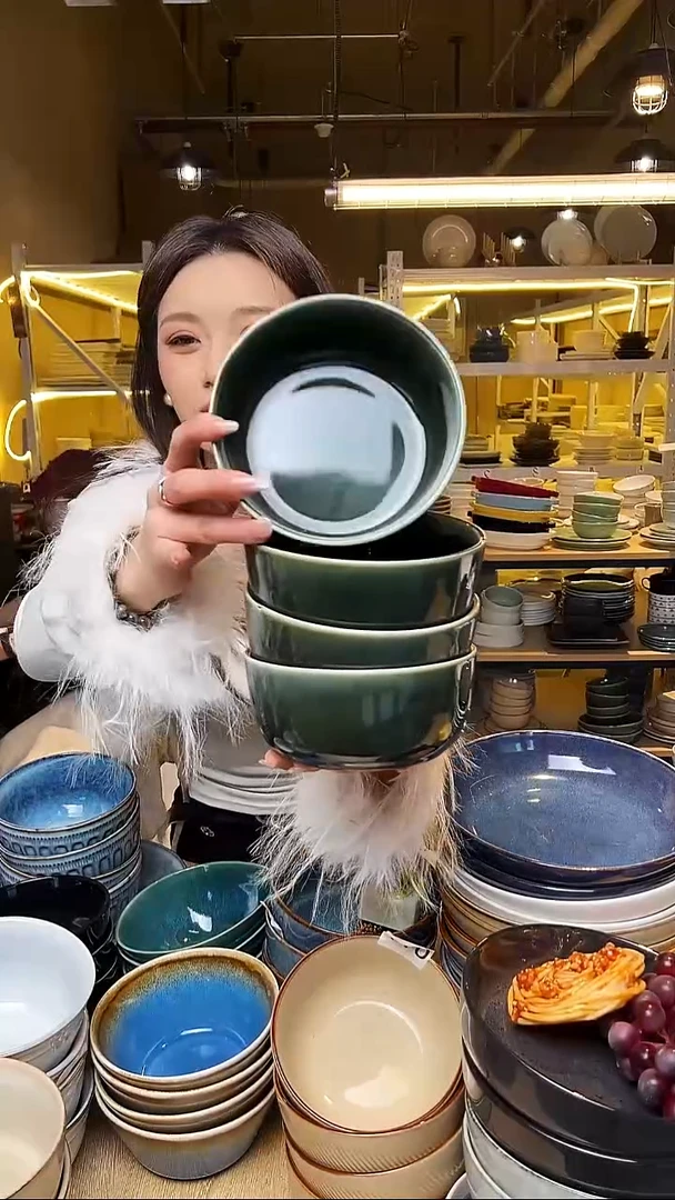 瓷73外贸尾货窑变釉下彩默认微瑕