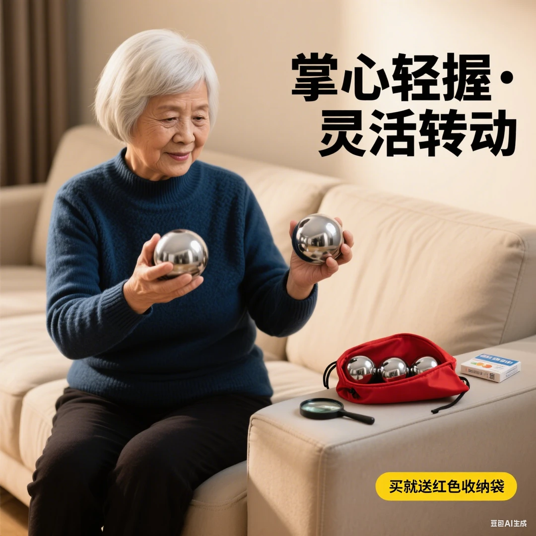 手玩健身钢球 中老年手指康复防脑衰便携把玩