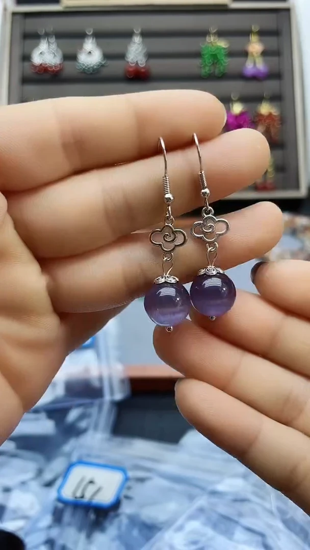 【闪购商品】玛瑙/玉髓耳饰银S925镶嵌106000