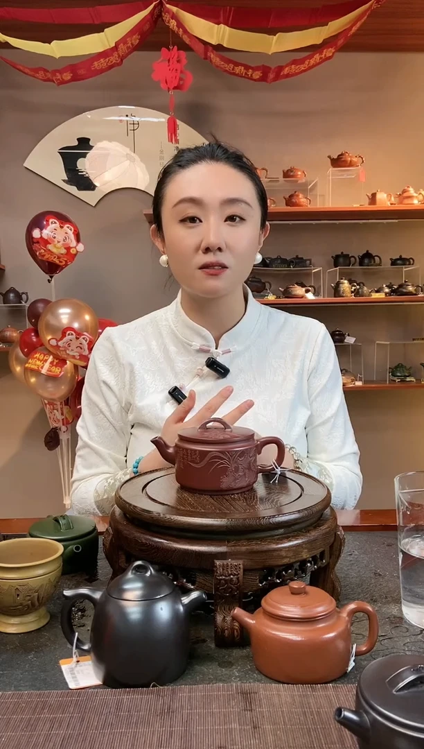 【闪购商品】紫砂茶壶清趣大口汉瓦 龙血砂