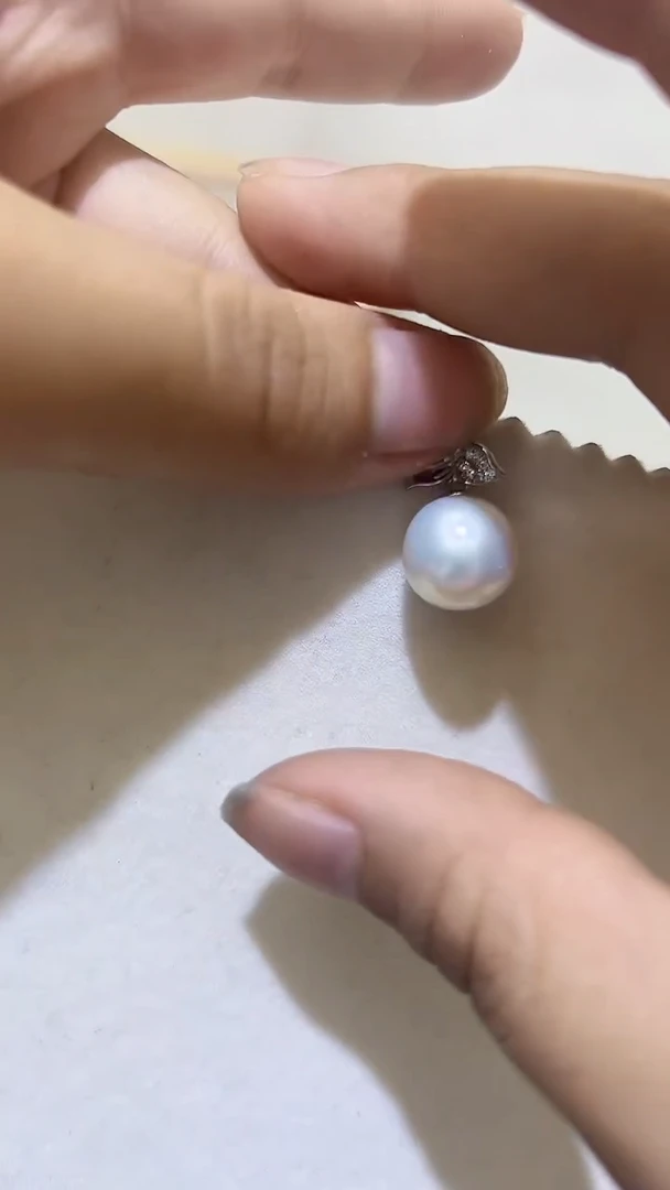 银S925镶嵌淡水珍珠吊坠40