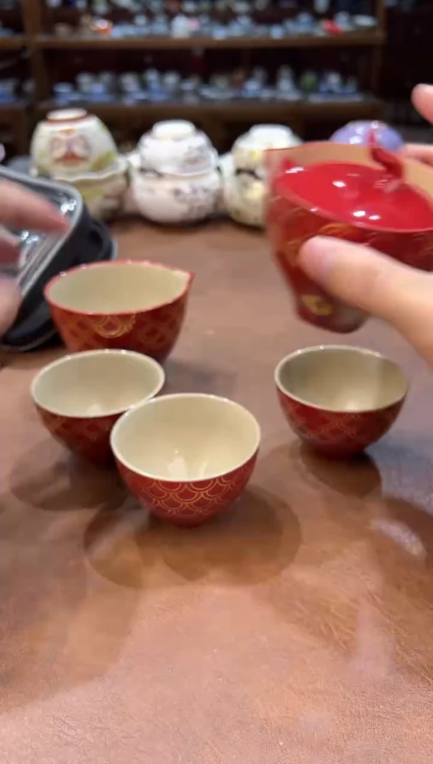 真的很便宜超好看会开片的旅行茶具