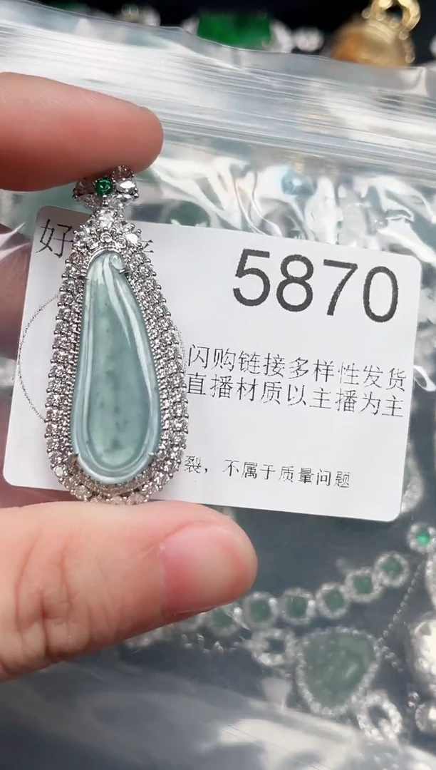 【闪购商品】翡翠颈饰未镶嵌赠皮绳5870