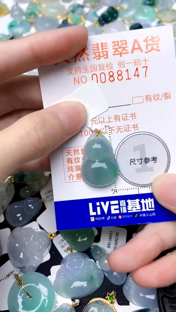 颈饰18K金镶嵌翡翠天然A货翡翠