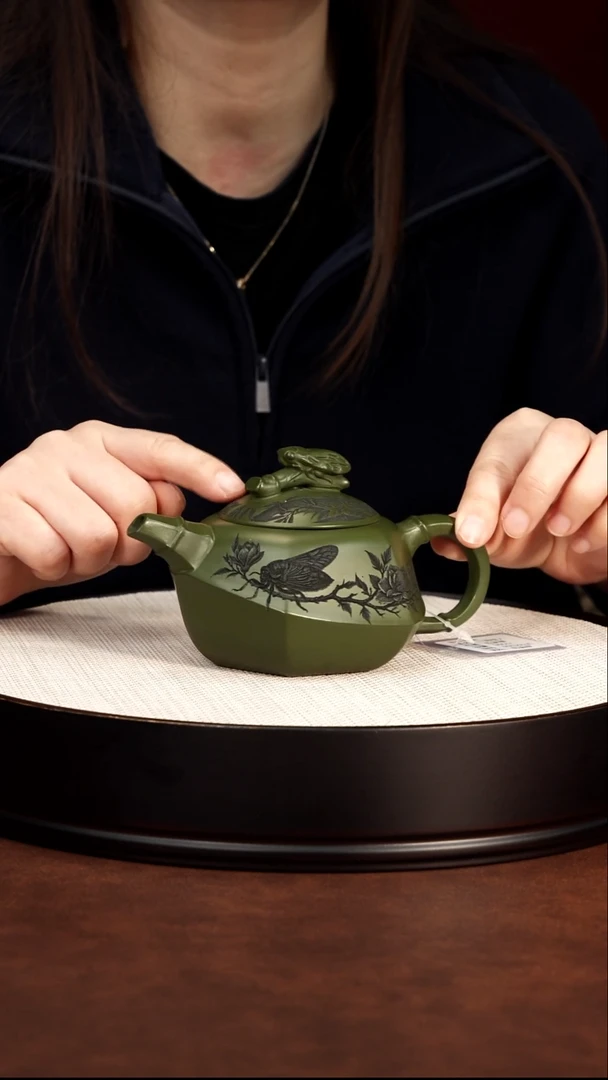 紫砂茶案宜兴紫砂 一鸣惊人 绿泥